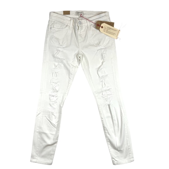 Current Elliot The Stiletto White Tattered Distressed Jeans Size 26 NWT - Picture 5 of 12